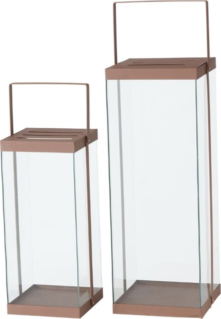 Lantaarn Modern Roze Groot Metaal/Glas 2 st. - 72 cm