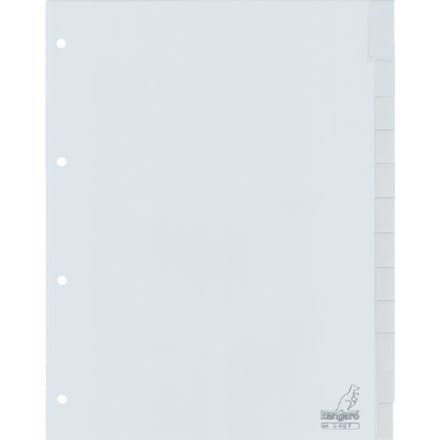 Kangaro tabbladen - A4 - PP 120 micron - grijs - 4-gaats - 12-delig venster - G412F