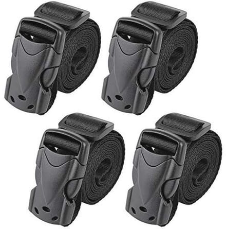 Verstelbare Utility Riemen met Snelsluiting - Zwart - 4 Stuks