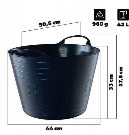 KADAX Flexibele mand universele wasbak 42L marineblauw