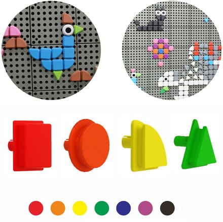 Masterkidz set van 64 geometrisch gevormde pennen voor stamborden - UNI
