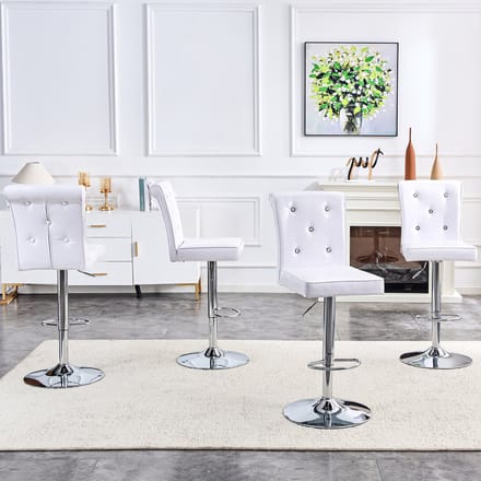 REDOM Eetkamerstoelen Set Van 4 - Waterafstotend - Vintage - PVC - Wit