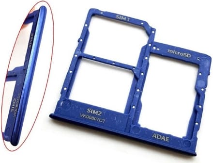 Voor Samsung Galaxy A31 Sim/SD Kaarthouder Blauw