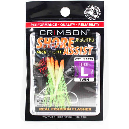 Crimson CSA-L Shore Jigging Assist Hook Twin 2 par paquet Taille L (2594) black