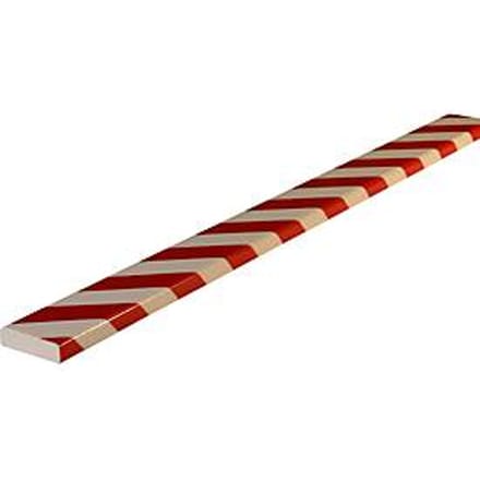 Stootrand type D, strekkende meter, wit/rood