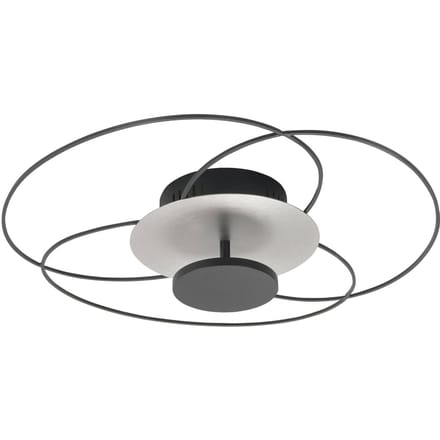 HighLight LED plafondlamp Fiore, 2.700 K, zwart/nikkel