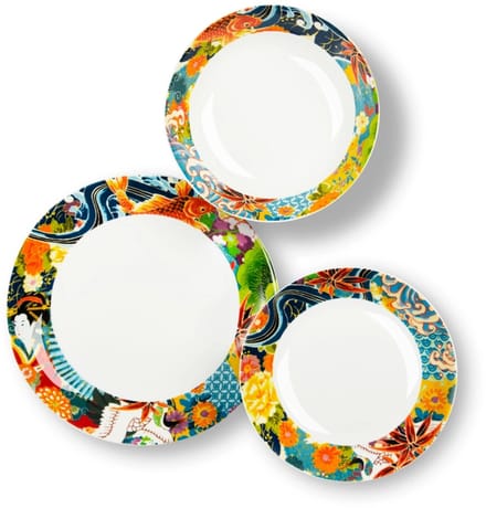 Excelsa Italiaans Design 18 delige serviesset kimono - Dinerbord Ontbijtbord Kom