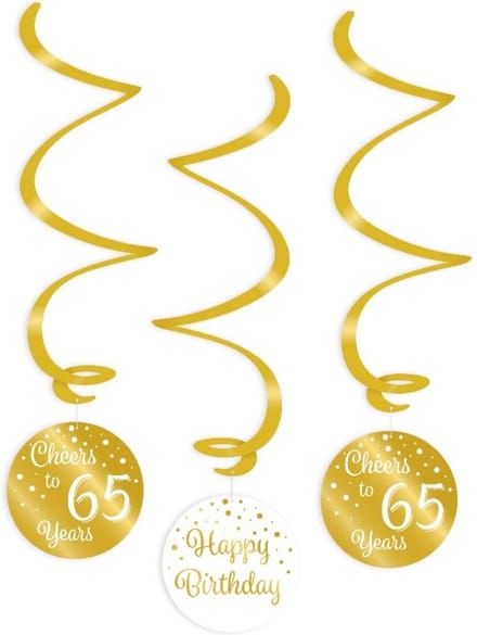Paperdreams - Swirls Gold/White 65 jaar