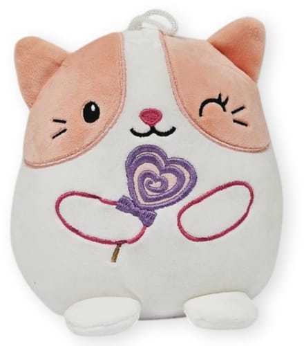 Kat met Hartjes Lolly Kawaii Pluche Knuffel 20 cm