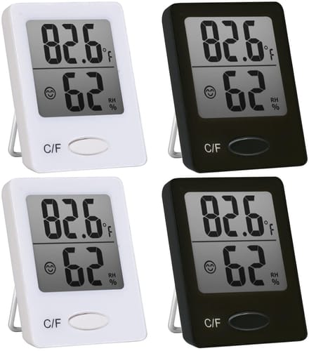 4-delige Digitale Binnen Hygrometer en Thermometer met Smiley Indicator