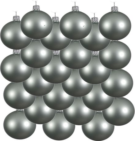 18x Mintgroene glazen kerstballen 6 cm - Mat/matte - Kerstboomversiering Mintgroen