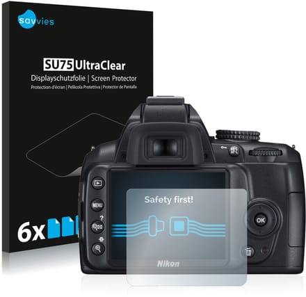 Savvies - Screenprotector voor Nikon D3000 - Folie Beschermfolie transparant 6 Stuks