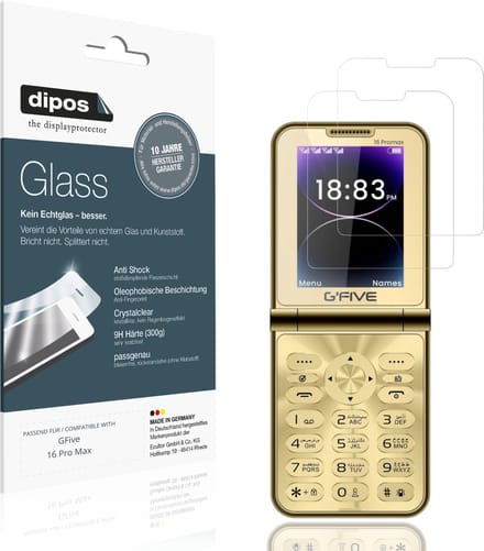 dipos – 2x Pantserfolie geschikt voor GFive 16 Pro Max | 9H Screenprotector