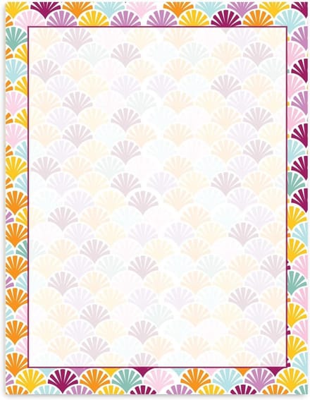 Briefpapier met rand - Gekleurd papier - Creatieve projecten - Voor alle printers - 60 vellen - Gekleurde rand