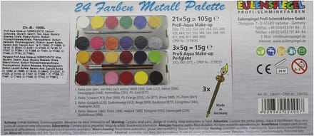 Professionele Aqua-Make-up Set met 24 Kleuren, Borstels en Sponzen voor Feestdagen