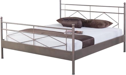 Bed Box Wonen Metalen bed Maria 140x200 cm Graphit bruin
