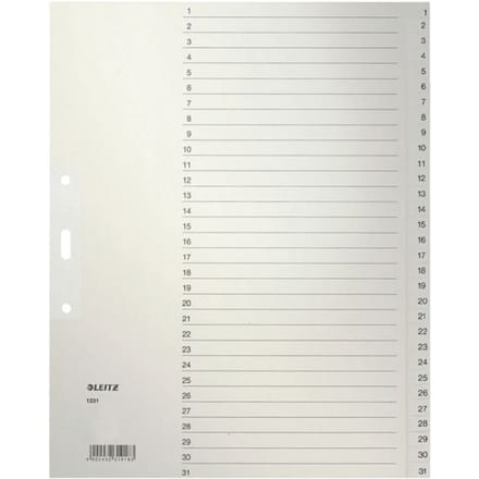 Leitz 1231 Register DIN A4 Bovenbreedte 131 Manila papier Gr