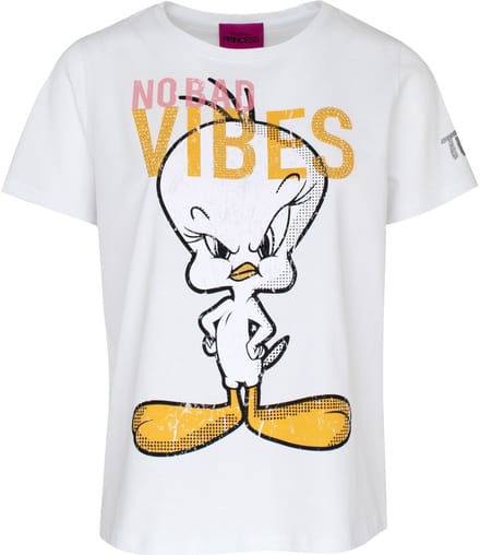 Frogbox goes Princess - wit t-shirt no bad vibes - maat 36
