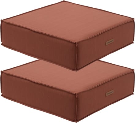 2x hesperide vloerkussen korai - terracotta - pu-schuim/polyester - 45 x 45 cm - zitkussen