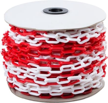 Afzetketting - 6mm - 10 meter - rood/wit - UV- en weerbestendig