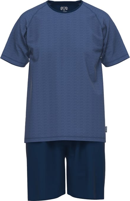 CECEBA Traveller Heren Shortama - ronde hals - Blauw