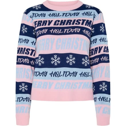Pieces Dames gebreide kerst trui pcholli xmas roze/blauw