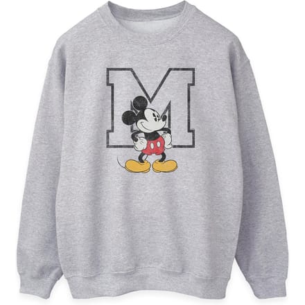 Disney Dames/Dames Klassiek M Mickey Mouse Sweatshirt (Heide Grijs)