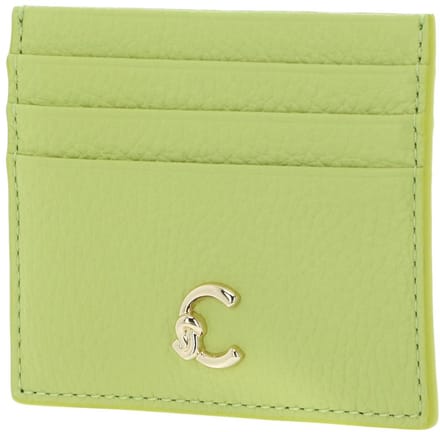 COCCINELLE Leren kaarthouder C-Me Document Holder Grained Leather Green Glow Lichtgroen