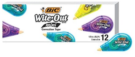 Mini Correctietape 12-Pack - Witte Correctietape voor Kantoor en School