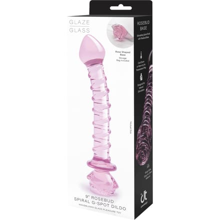 'Glaze Glass - Rosebud Spiral G-Spot Dildo', 22,8 cm