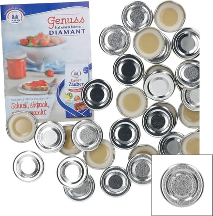 Set van 50 Schroefdeksels voor Glazen Potten, Zilver Gelakt