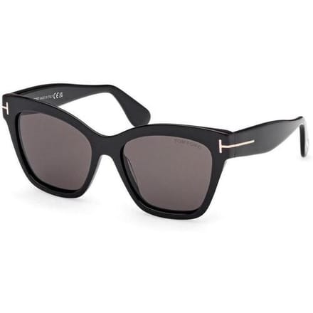 Tom Ford Elvira FT1217 01A glanzend zwartgrijs met lichte spiegel zonnebril