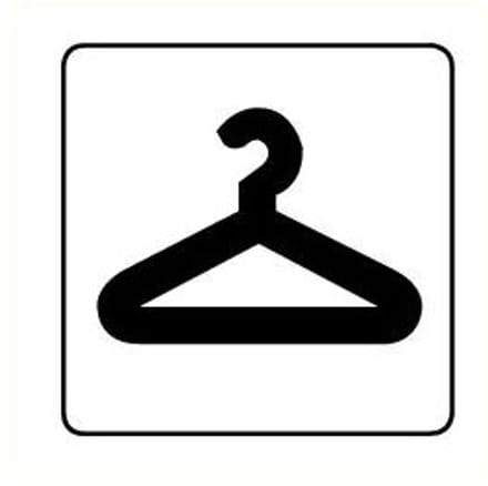 Kleedruimte sticker, wit zwart 100 x 100 mm