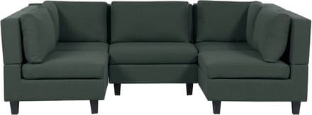 UNSTAD - Modulaire bank - Donkergroen - 5-zits - Polyester