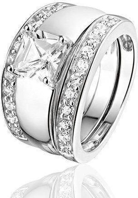 Montebello Ring Royal - 925 Zilver Gerhodineerd - 3delig - Maat 52-16.5mm