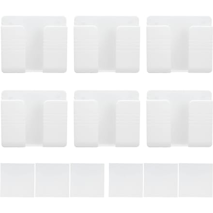 6 stuks Wandmontage Telefoonhouder Universele Zelfklevende Mobiele Telefoon Oplaadstandaard voor Thuis Slaapkamer wit