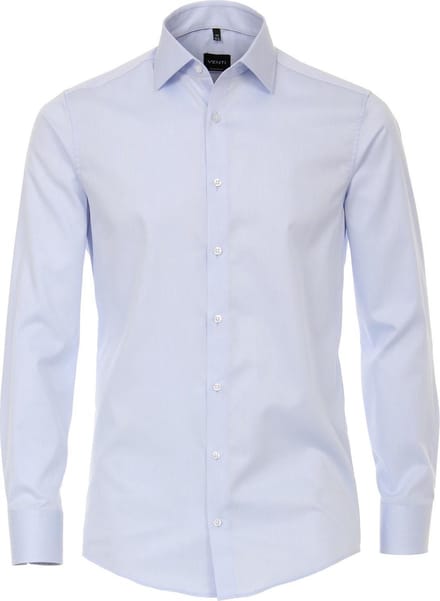 VENTI modern fit overhemd - mouwlengte 72 cm - twill - blauw - Strijkvriendelijk - Boordmaat: 41