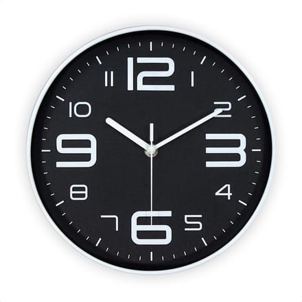 SensaHome wandklok 25 cm met minimalistisch design - Zwart