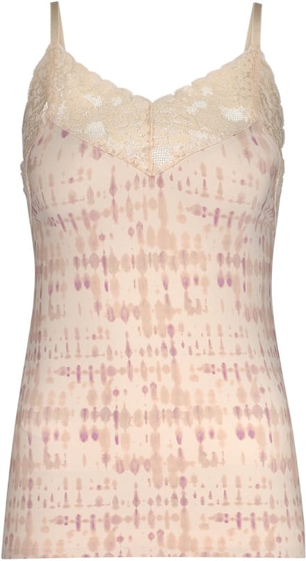 Ten Cate Secrets spaghetti top met kant v-neck powder blush batik voor Dames | Maat M
