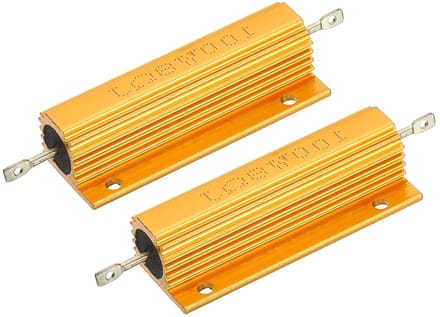 Schroefweerstanden - Aluminium behuizing - Elektronica projecten - 100W vermogen - 8 ohm - Goud