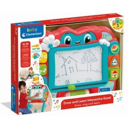 Clementoni - Baby - Interactive schildersezel - Met uitwisbaar scherm - licht en geluid - vanaf 18 maanden