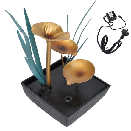 Tafelblad Fontein LED Verlichting Geen Geluid Compact Lichtgewicht Klassieke Indoor Waterval voor Decoratie brown