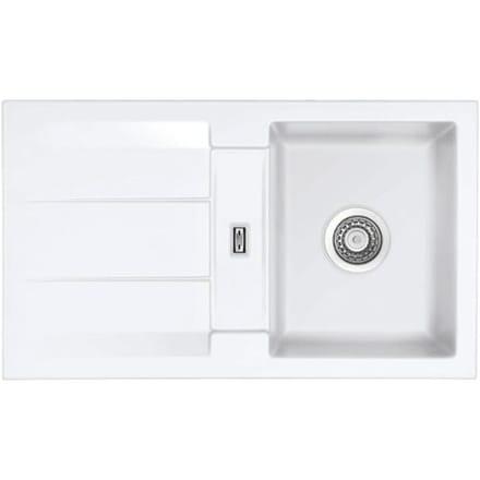 Systemceram Keradomo Genea 87 Reversible inset sink with eccentric actuation, without tap hole 509102-12
