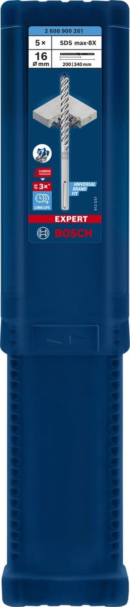 Bosch Accessories EXPERT SDS max-8X 2608900261 Hamerboor 5-delig 16 mm Gezamenlijke lengte 340 mm SDS-Max 5 stuk(s)