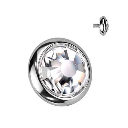 Dermal top titanium 1.6 x 5 - wit - LMPiercings