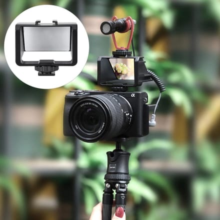UURig ABS Compacte Draagbare Camera Vlog Selfie Flip-Scherm Beugel voor Sony Fuji Nikon Canon Spiegelloze Camera's black