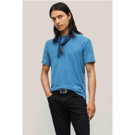 John Varvatos Ashe Ss Pima Cotton Slub Capri Blue Größe: S | Basic T-Shirts Outlet | Herren | Blau