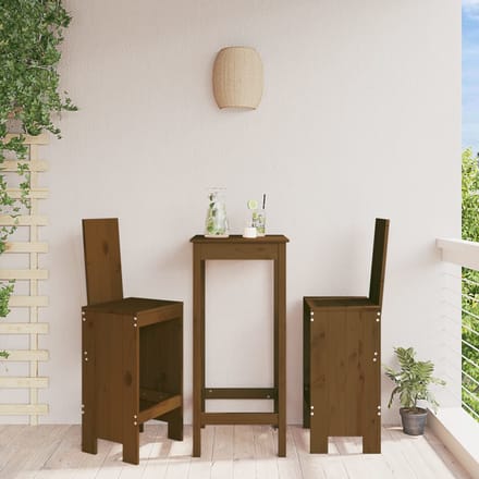 vidaXL - Barkrukken - 2 - st - 40x42x120 - cm - massief - grenenhout - honingbruin