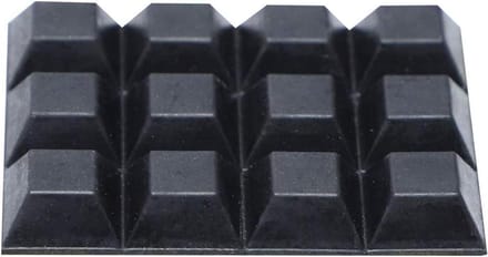 Allecto plus - Zelfklevende rubberen meubelpads 12x12x6mm - Set van 12 stuks