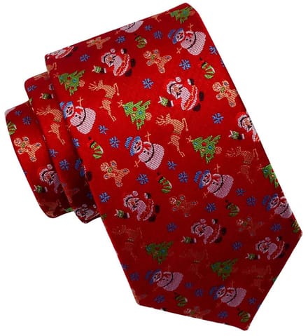 Sorprese Stropdas - Kerst Stropdas - Rood - Kerstman - Stropdassen - Model 10 - Cadeau